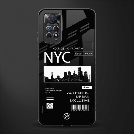 nyc back phone cover | glass case for redmi note 11 pro plus 4g/5g