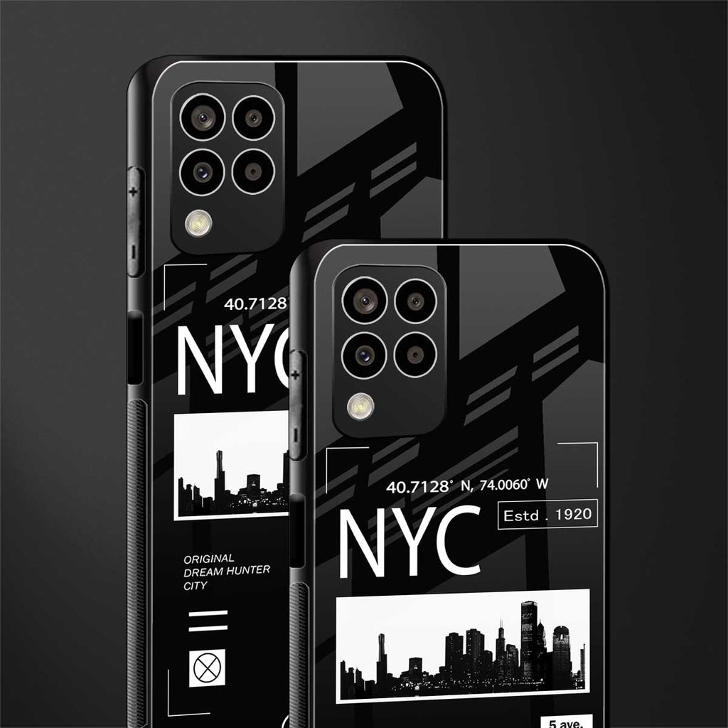 nyc back phone cover | glass case for samsung galaxy m33 5g