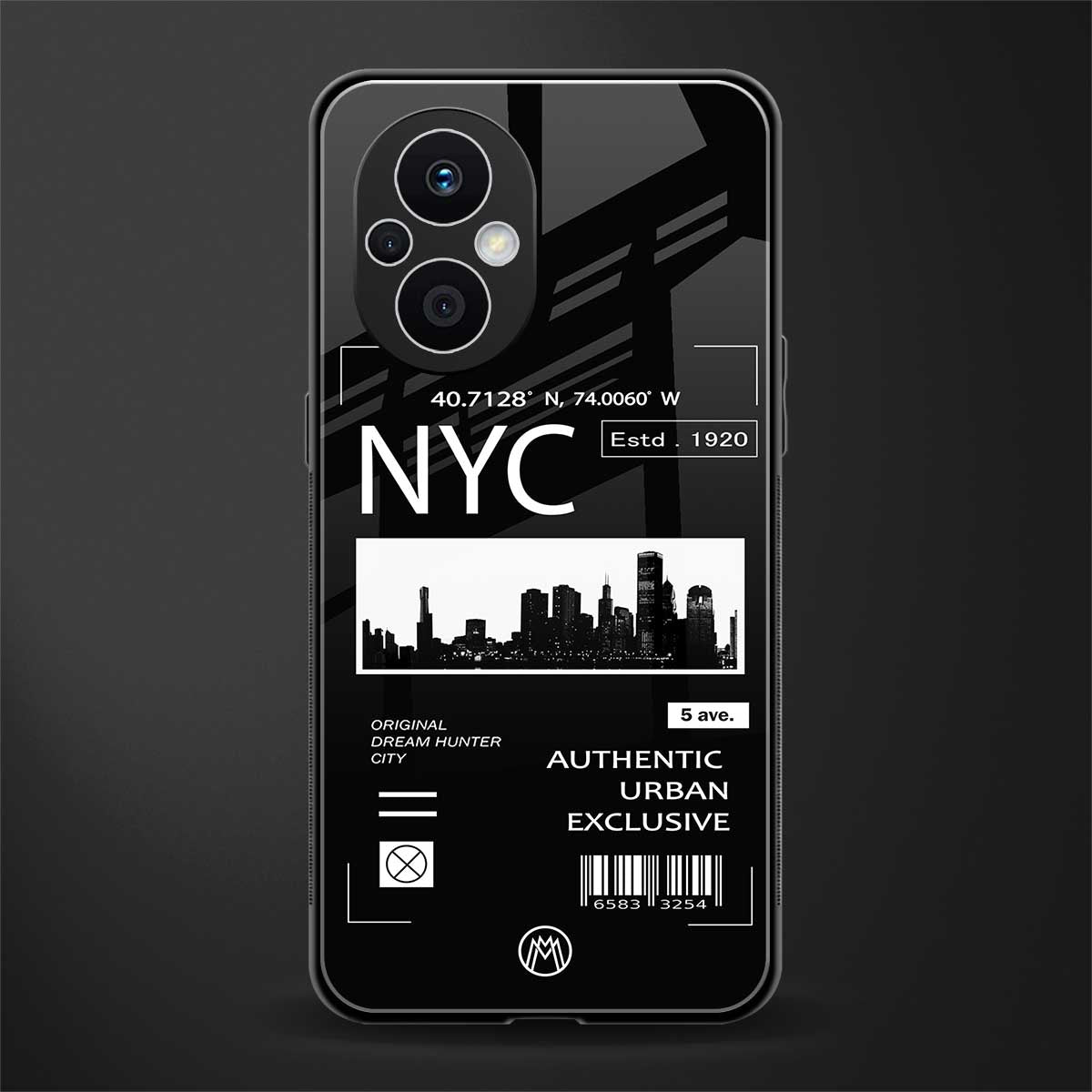 nyc back phone cover | glass case for oppo f21 pro 5g