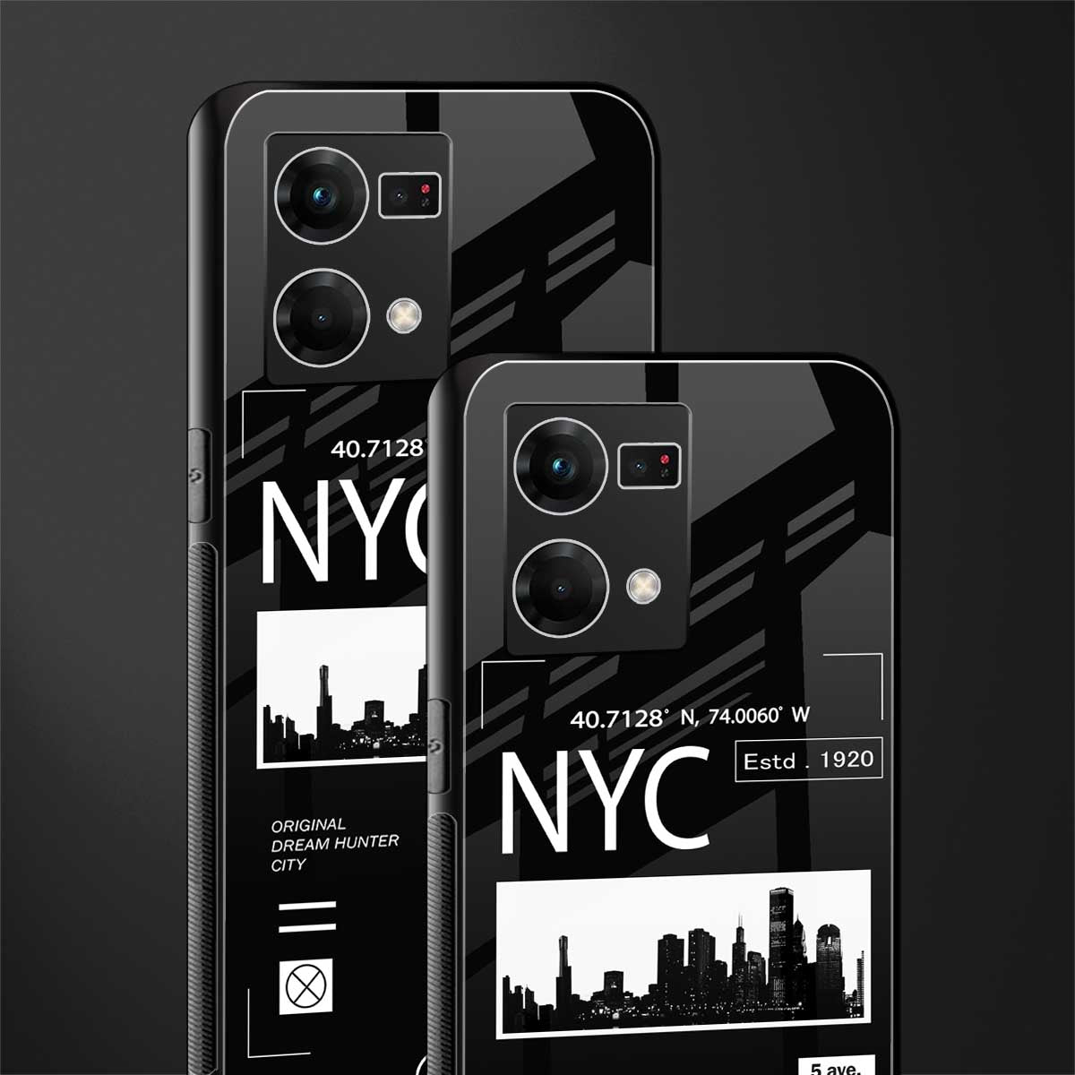 nyc back phone cover | glass case for oppo f21 pro 4g