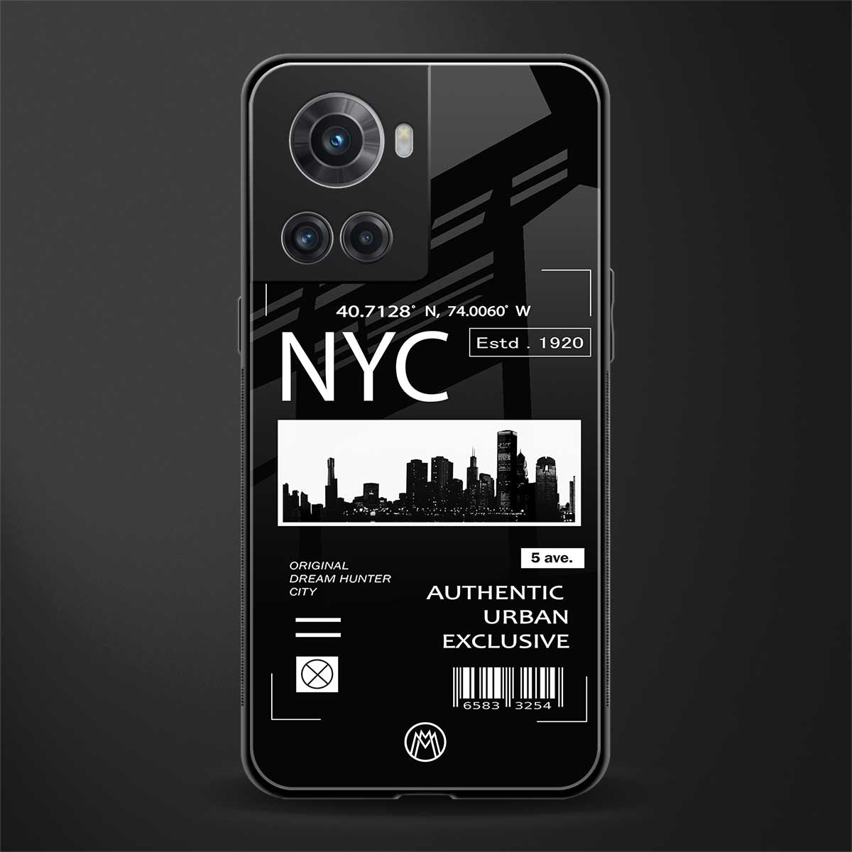 nyc back phone cover | glass case for oneplus 10r 5g
