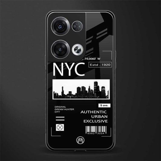 nyc back phone cover | glass case for oppo reno 8 pro