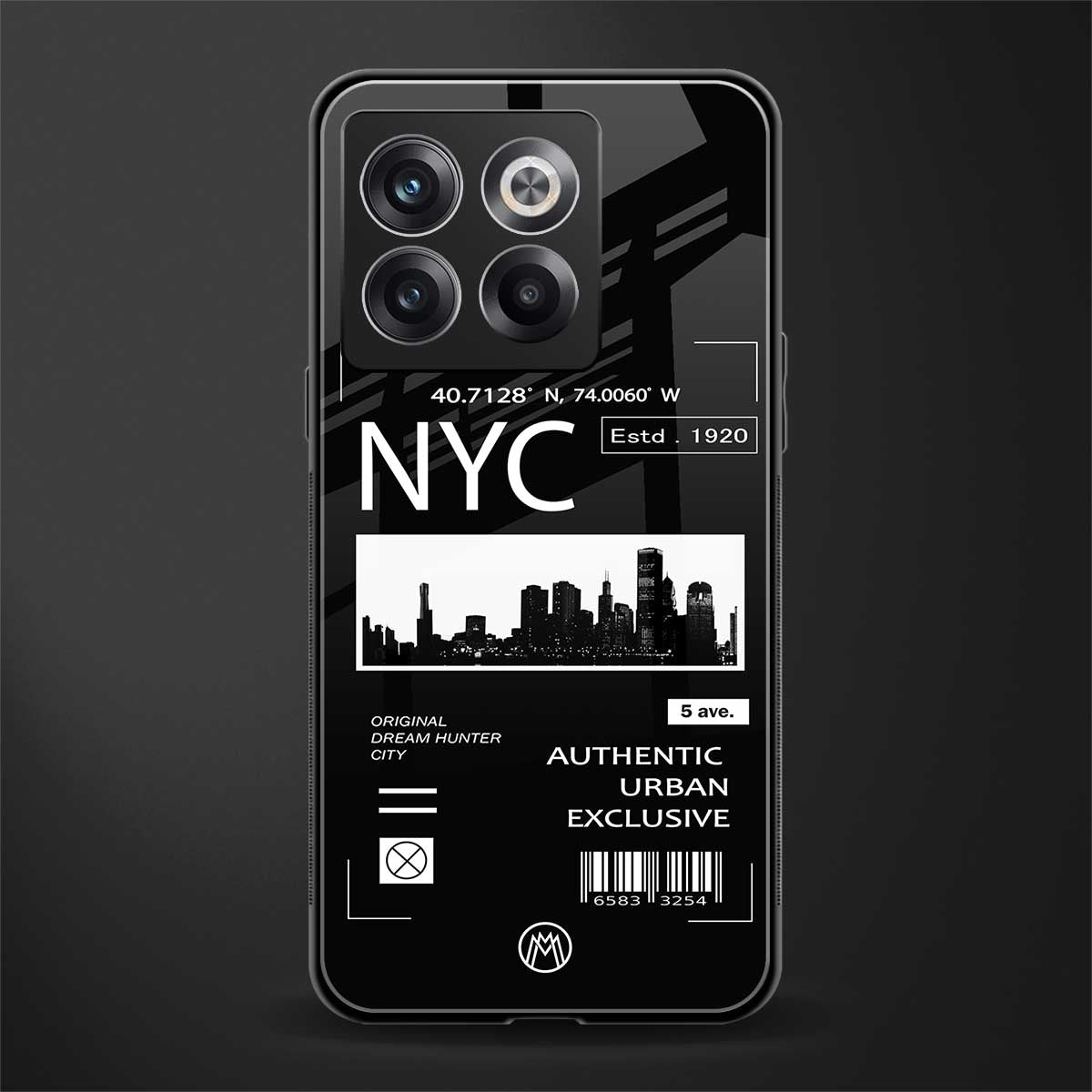 nyc back phone cover | glass case for oneplus 10t