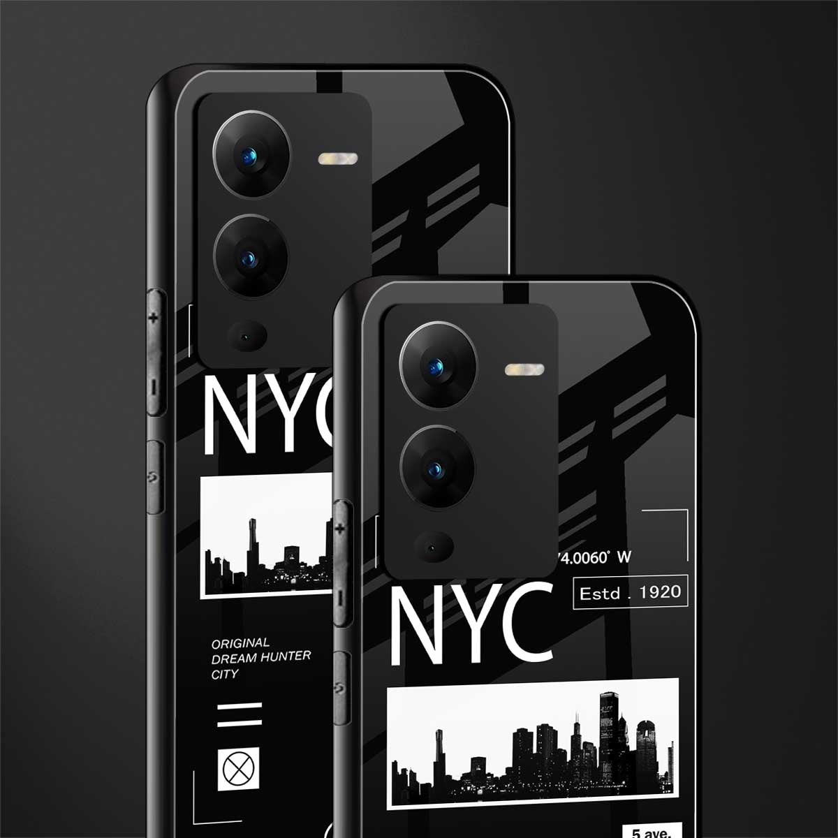 nyc back phone cover | glass case for vivo v25 pro 5g