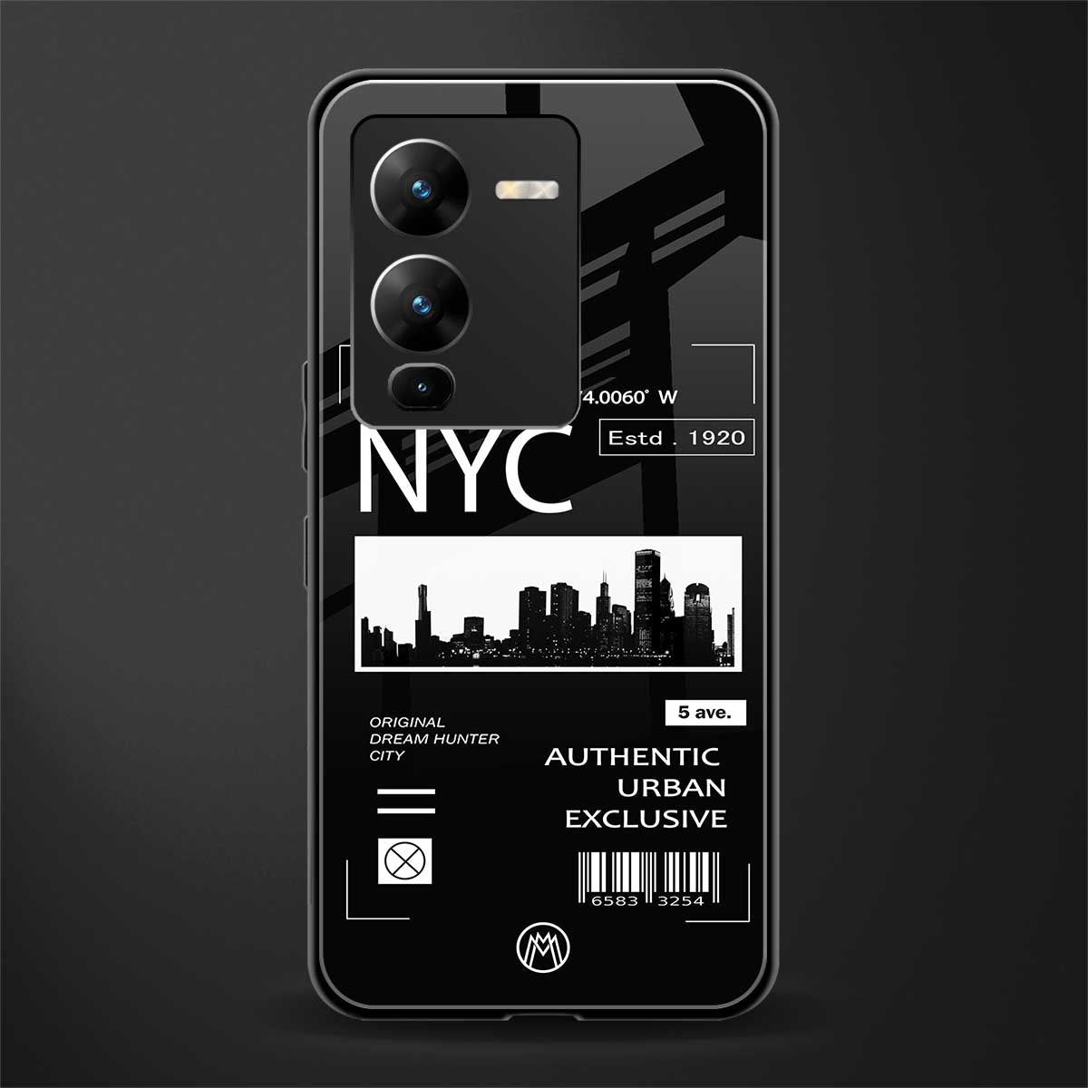 nyc back phone cover | glass case for vivo v25 pro 5g