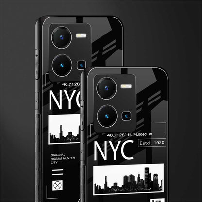 nyc back phone cover | glass case for vivo y35 4g