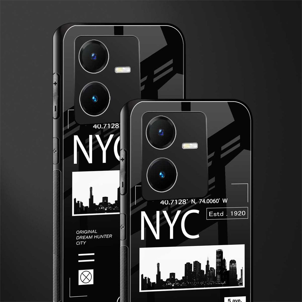 nyc back phone cover | glass case for vivo y22