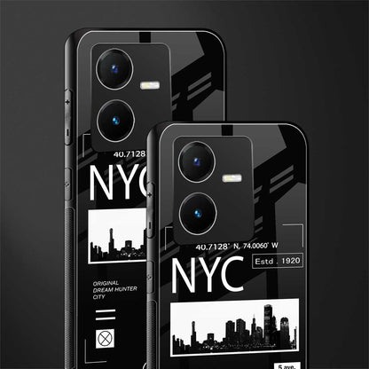 nyc back phone cover | glass case for vivo y22