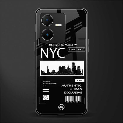 nyc back phone cover | glass case for vivo y22