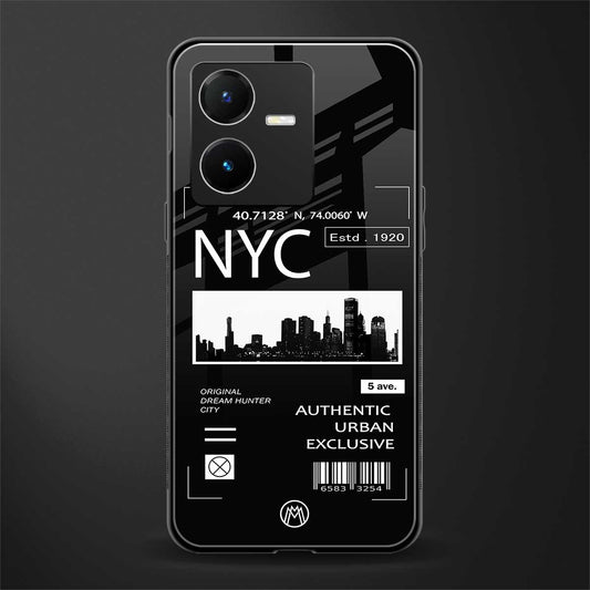 nyc back phone cover | glass case for vivo y22