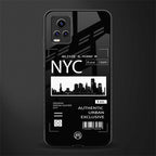 nyc back phone cover | glass case for vivo v21e 4g