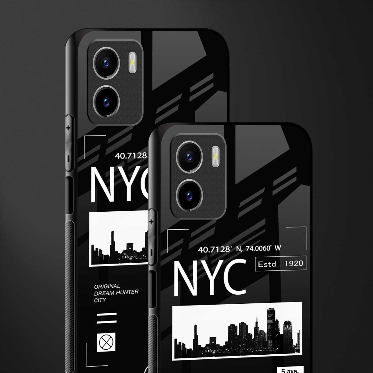 nyc back phone cover | glass case for vivo y72