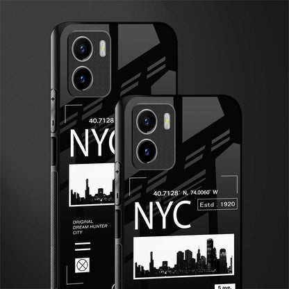 nyc back phone cover | glass case for vivo y72