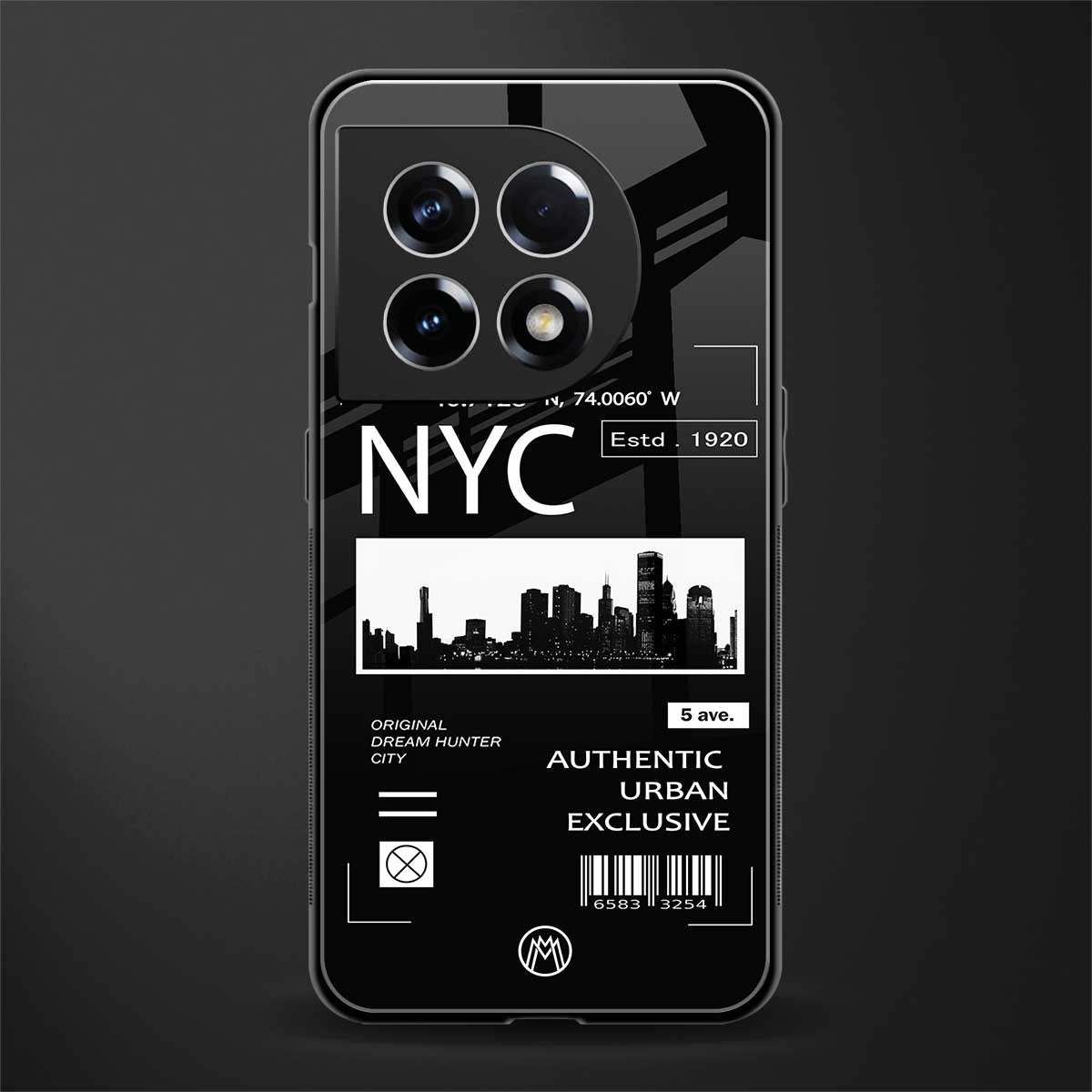 nyc back phone cover | glass case for oneplus 11