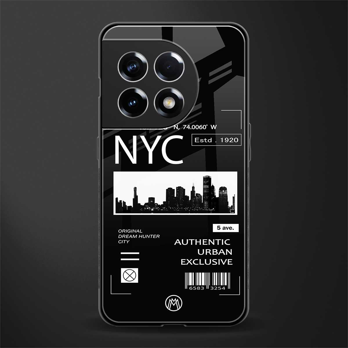 nyc back phone cover | glass case for oneplus 11r