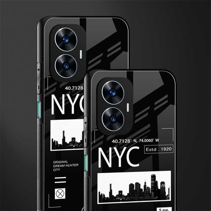 nyc back phone cover | glass case for realme c55