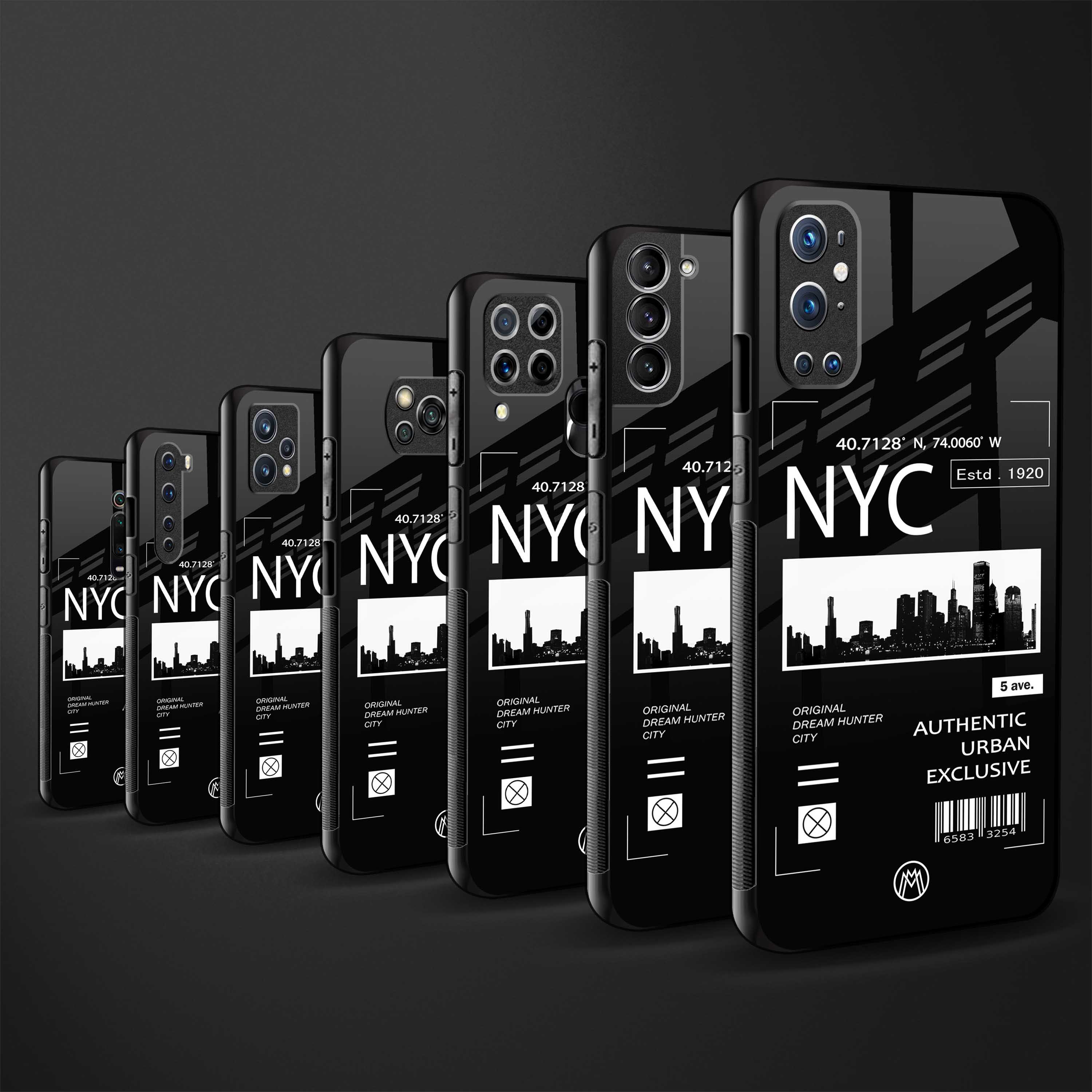 nyc back phone cover | glass case for vivo v25-5g