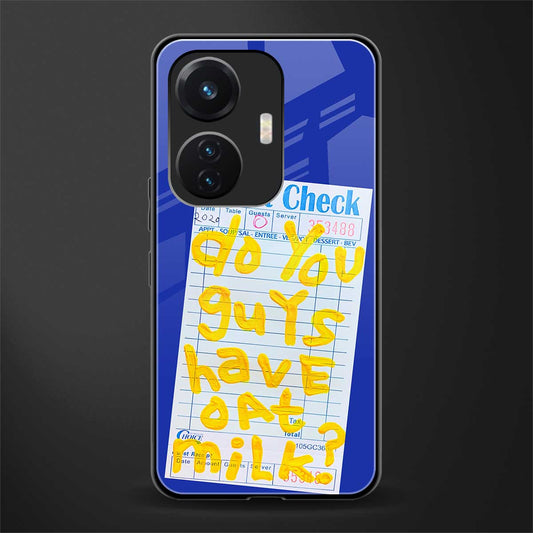 oat milk back phone cover | glass case for vivo t1 44w 4g