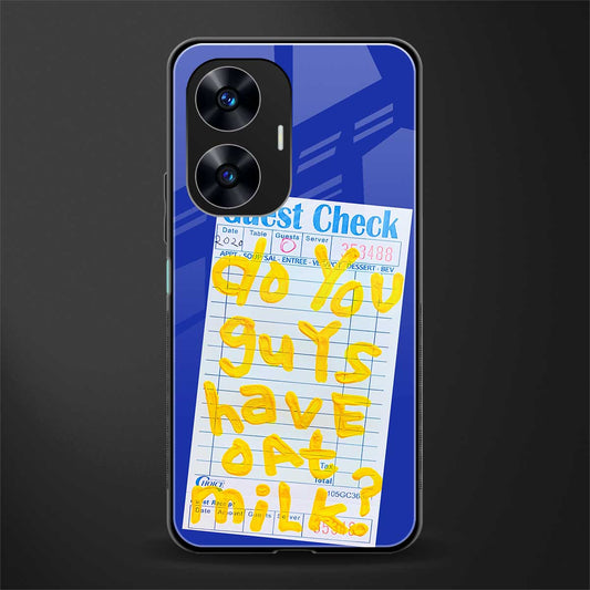 oat milk back phone cover | glass case for realme c55