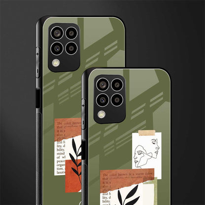 olive brown art back phone cover | glass case for samsung galaxy m33 5g