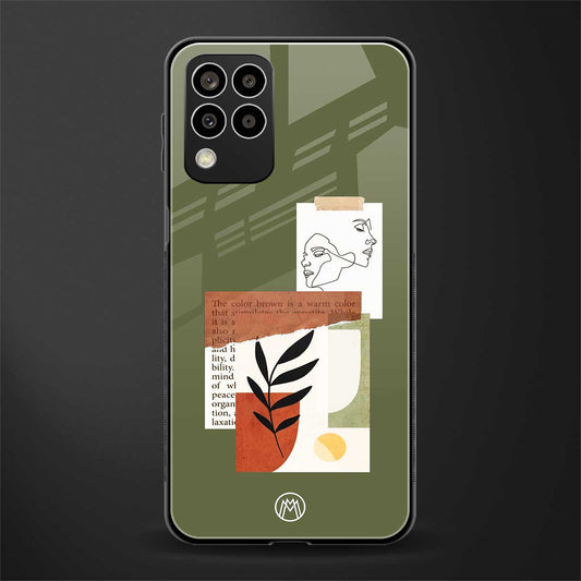 olive brown art back phone cover | glass case for samsung galaxy m33 5g