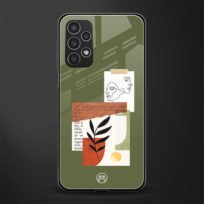 olive brown art back phone cover | glass case for samsung galaxy a13 4g
