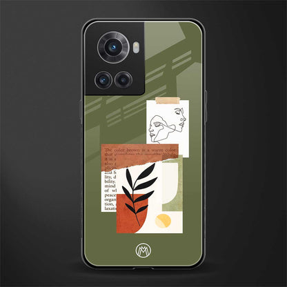 olive brown art back phone cover | glass case for oneplus 10r 5g