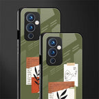 olive brown art back phone cover | glass case for oneplus 9
