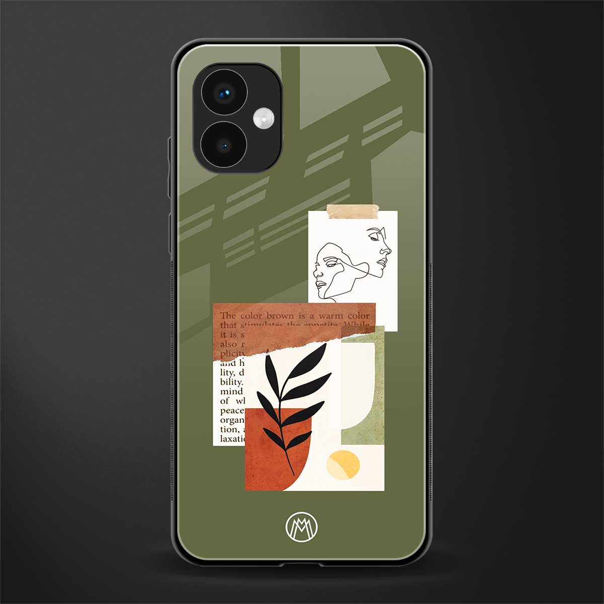 olive brown art back phone cover | glass case for samsung galaxy a04