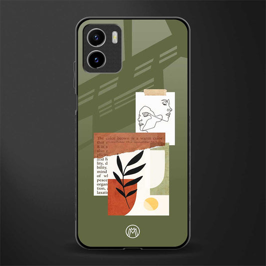 olive brown art back phone cover | glass case for vivo y72