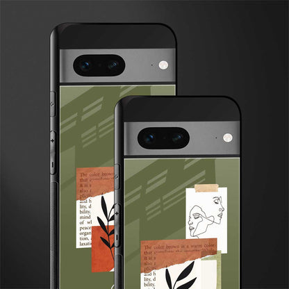 olive brown art back phone cover | glass case for google pixel 7