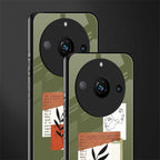 olive brown art back phone cover | glass case for realme 11 pro 5g