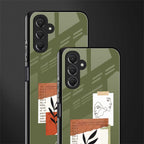 olive brown art back phone cover | glass case for samsun galaxy a24 4g
