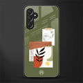 olive brown art back phone cover | glass case for samsun galaxy a24 4g