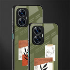 olive brown art back phone cover | glass case for realme c55