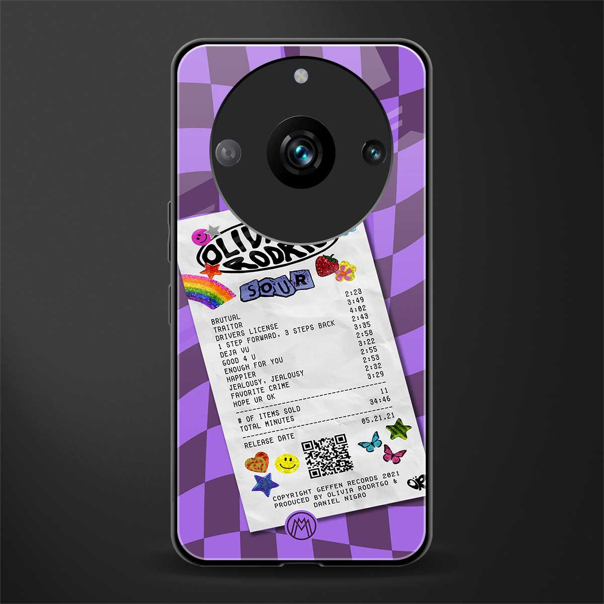 olivia rodrigo back phone cover | glass case for realme 11 pro 5g