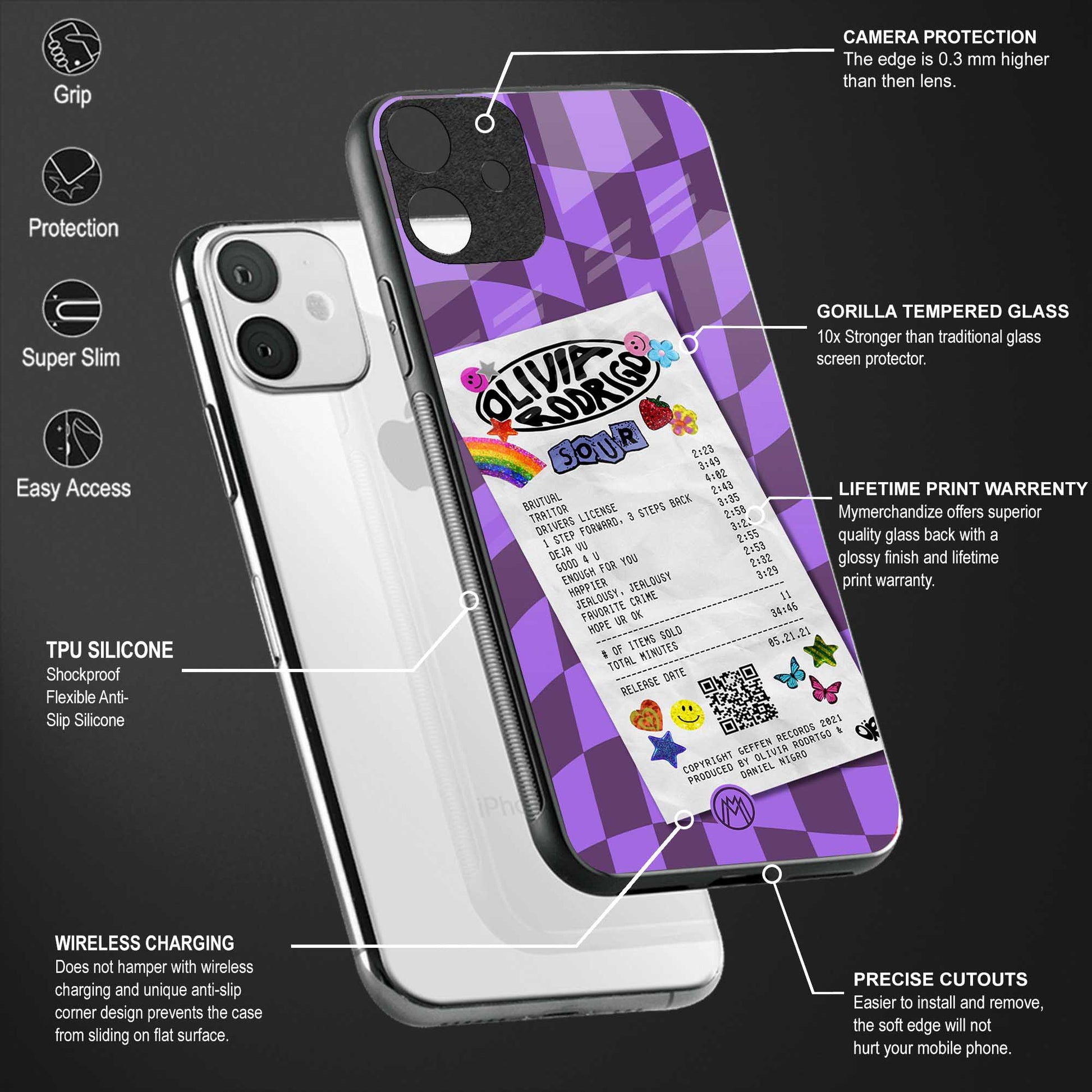 olivia rodrigo glass case for iphone xs image-4