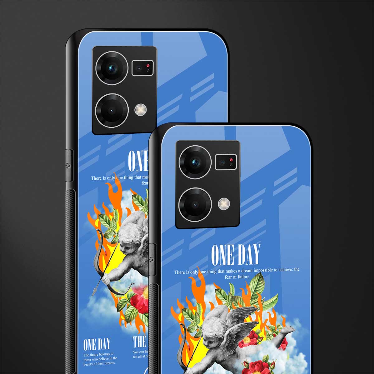 one day back phone cover | glass case for oppo f21 pro 4g