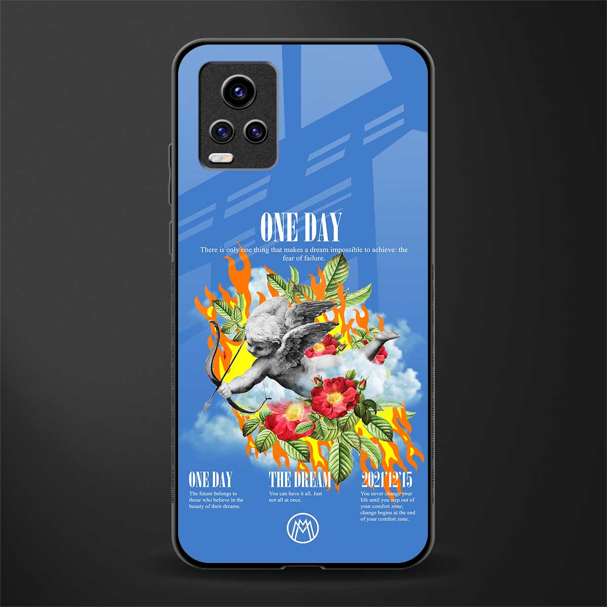 one day back phone cover | glass case for vivo v21e 4g