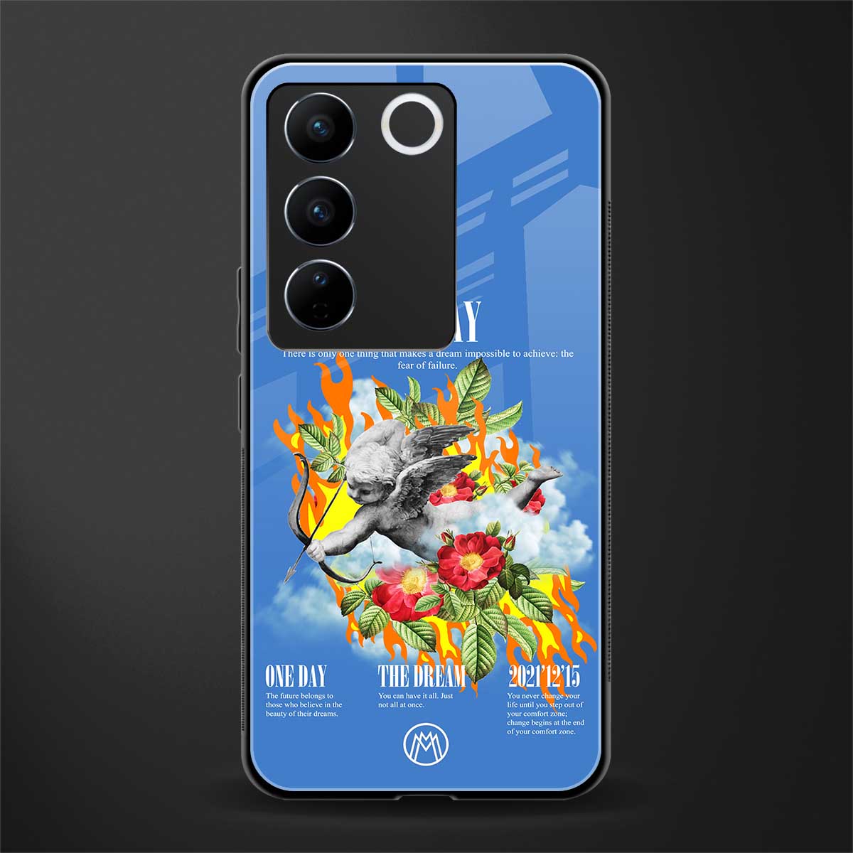 one day back phone cover | glass case for vivo v27 pro 5g