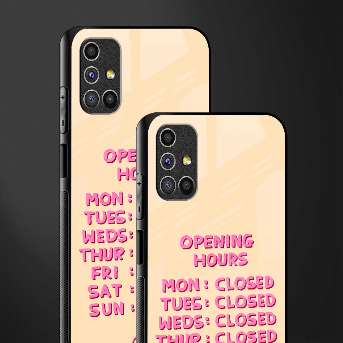 opening hours glass case for samsung galaxy m51 image-2