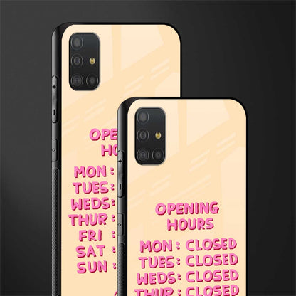 opening hours glass case for samsung galaxy a51 image-2