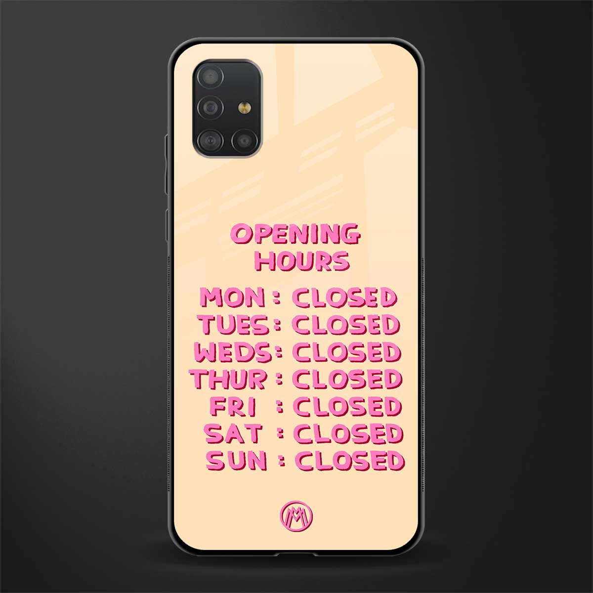 opening hours glass case for samsung galaxy a51 image