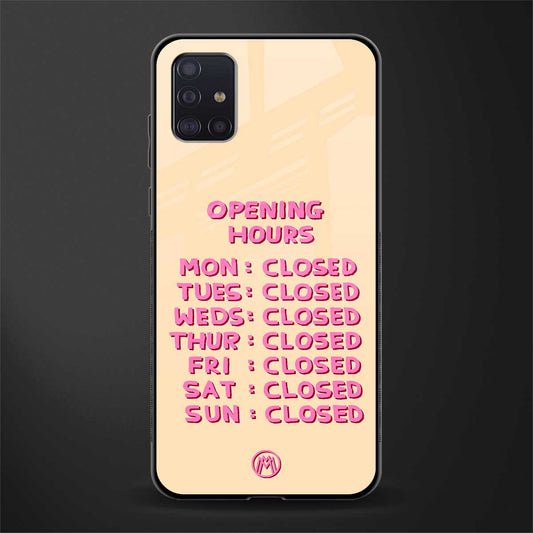 opening hours glass case for samsung galaxy a71 image