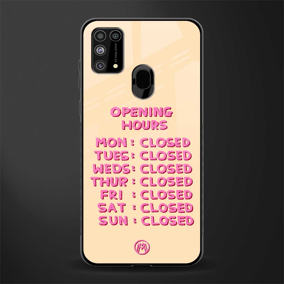 opening hours glass case for samsung galaxy m31 image