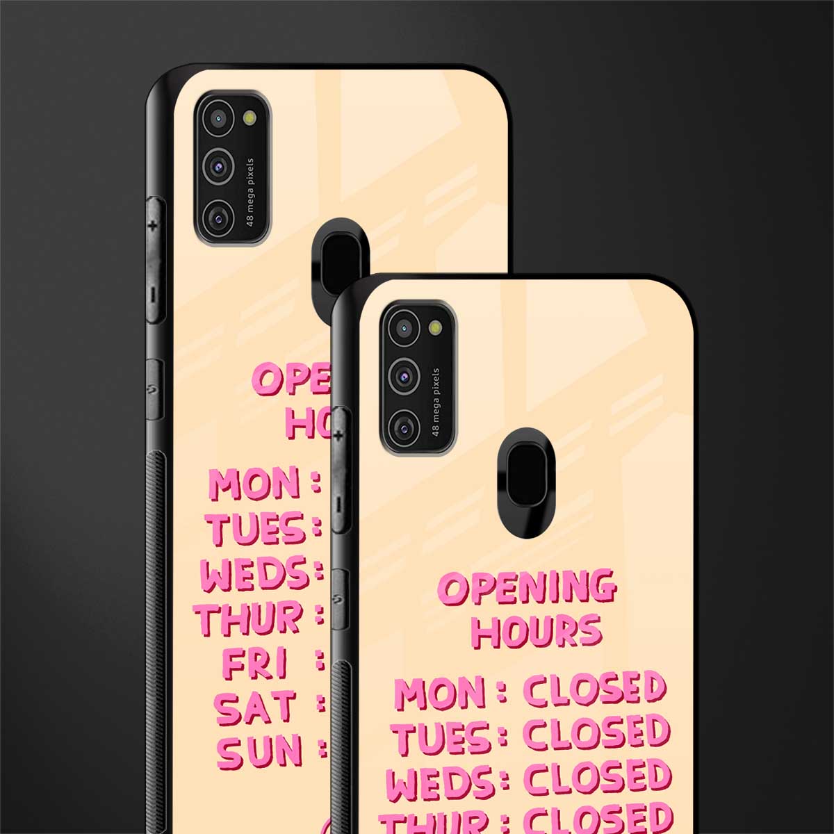 opening hours glass case for samsung galaxy m21 image-2