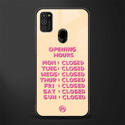 opening hours glass case for samsung galaxy m30s image