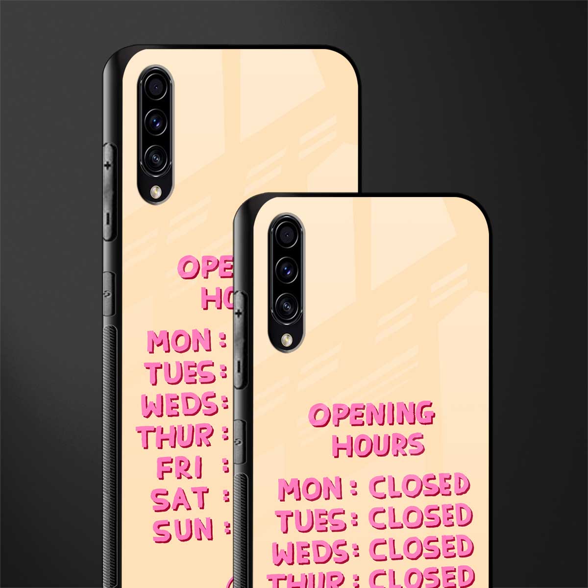 opening hours glass case for samsung galaxy a50 image-2