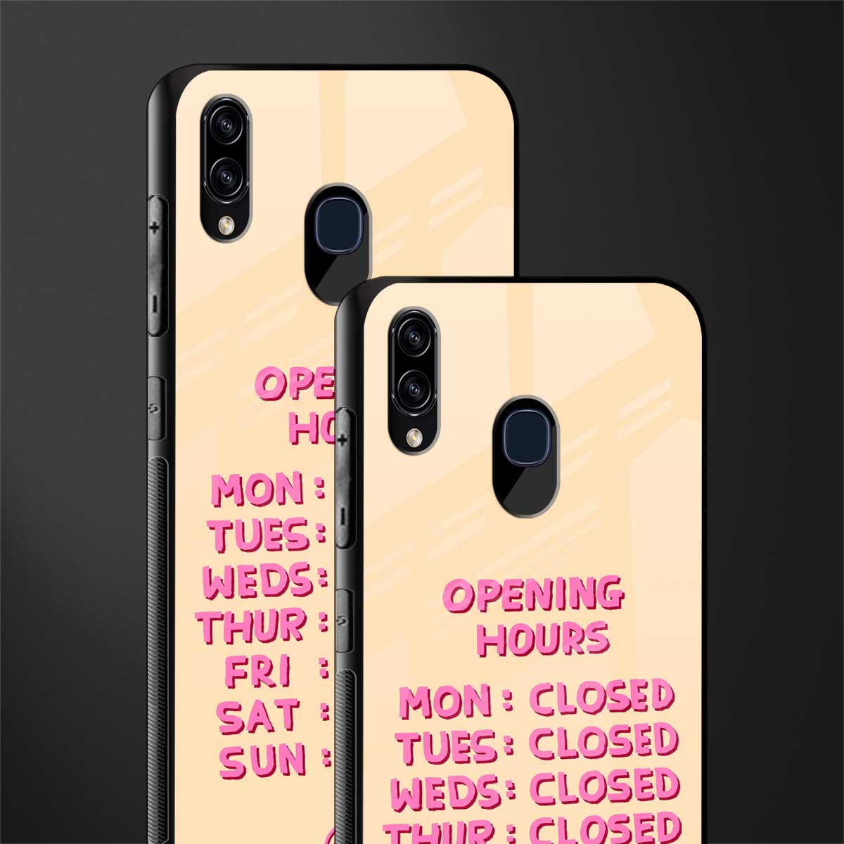 opening hours glass case for samsung galaxy a20 image-2