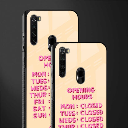 opening hours glass case for redmi note 8 image-2